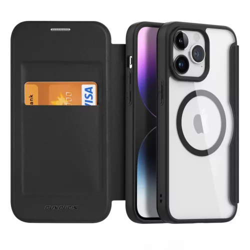 iPhone 15 Pro Max Dux Ducis Skin X Pro Magsafe mágneses fliptok feket-6934913025260 7 kép
