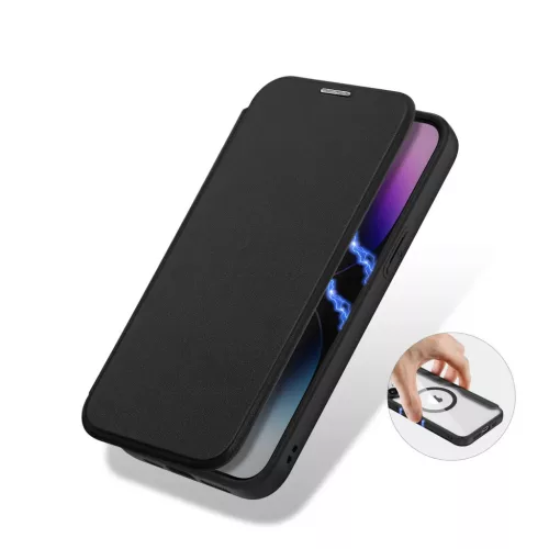 iPhone 15 Pro Max Dux Ducis Skin X Pro Magsafe mágneses fliptok feket-6934913025260 9 kép