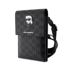   Karl Lagerfeld Saffiano Monogram Ikonik NFT telefontáska, fekete