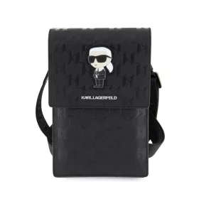 Karl Lagerfeld Saffiano Monogram Ikonik NFT telefontáska, fekete-3666339170608 1 kép