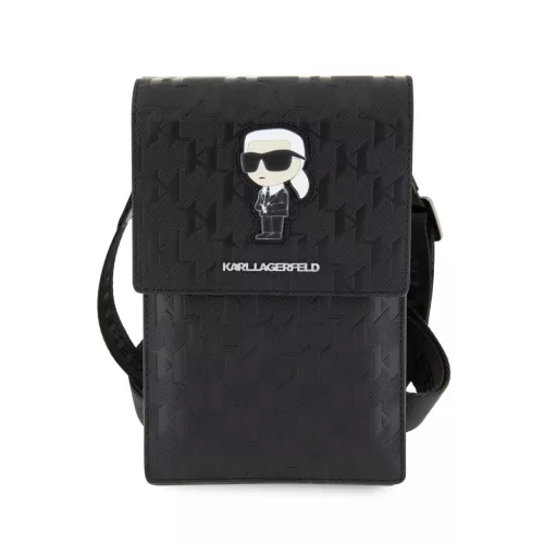 Karl Lagerfeld Saffiano Monogram Ikonik NFT telefontáska, fekete-3666339170608 1 kép