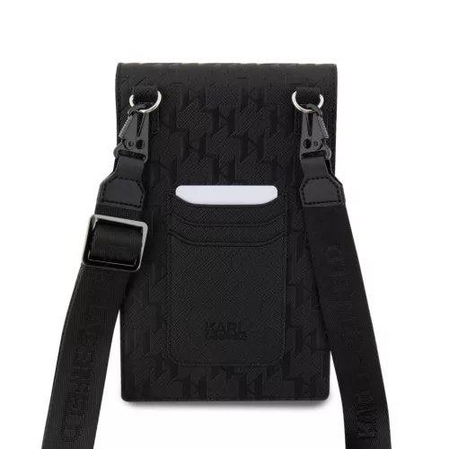 Karl Lagerfeld Saffiano Monogram Ikonik NFT telefontáska, fekete-3666339170608 2 kép