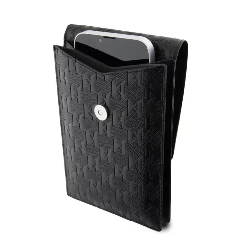 Karl Lagerfeld Saffiano Monogram Ikonik NFT telefontáska, fekete-3666339170608 3 kép