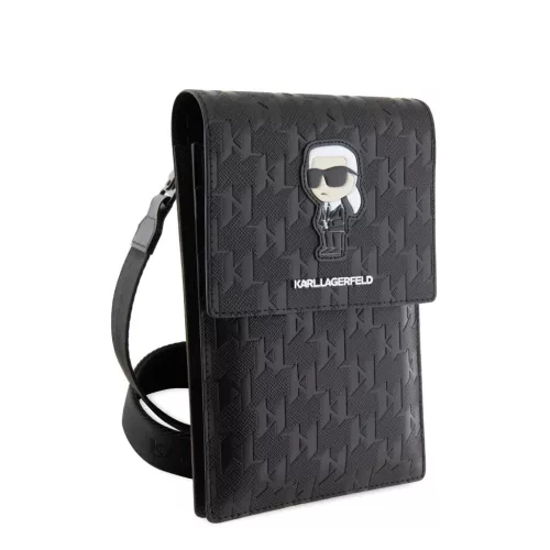 Karl Lagerfeld Saffiano Monogram Ikonik NFT telefontáska, fekete-3666339170608 4 kép