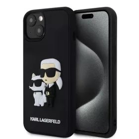   iPhone 13 Karl Lagerfeld KLHCP13M3DRKCNK 3D Rubber Karl and Choupette tok fekete