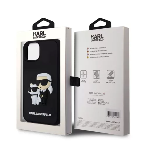 iPhone 13 Karl Lagerfeld KLHCP13M3DRKCNK 3D Rubber Karl and Choupette -3666339190613 2 kép