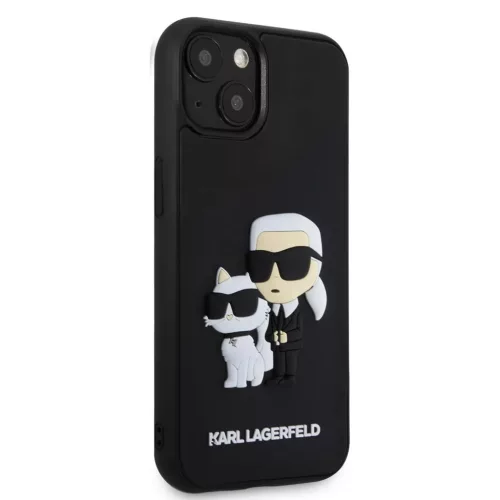 iPhone 13 Karl Lagerfeld KLHCP13M3DRKCNK 3D Rubber Karl and Choupette -3666339190613 5 kép