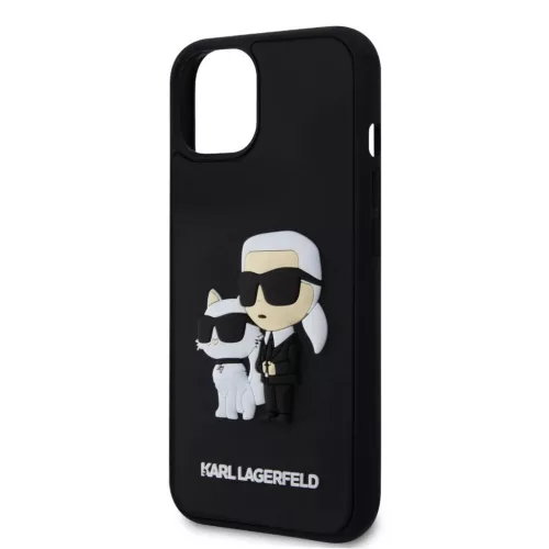 iPhone 13 Karl Lagerfeld KLHCP13M3DRKCNK 3D Rubber Karl and Choupette -3666339190613 7 kép