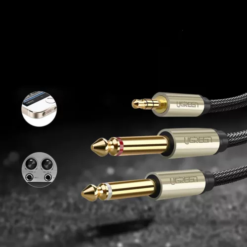 Ugreen AV126 3.5mm-es TRS kábel 2x TS 6.35mm - 2m szürke-6957303816156 3 kép