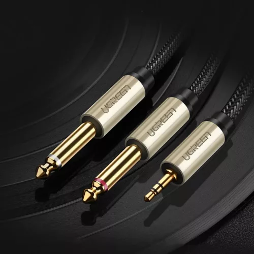 Ugreen AV126 3.5mm-es TRS kábel 2x TS 6.35mm - 2m szürke-6957303816156 4 kép