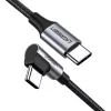 UGREEN US255 USB-C - USB-C hajlított könyök kábel 3A, 60W, 2m feke-6957303803743 1 kép