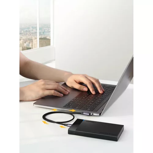 UGREEN US255 USB-C - USB-C hajlított könyök kábel 3A, 60W, 2m feke-6957303803743 6 kép