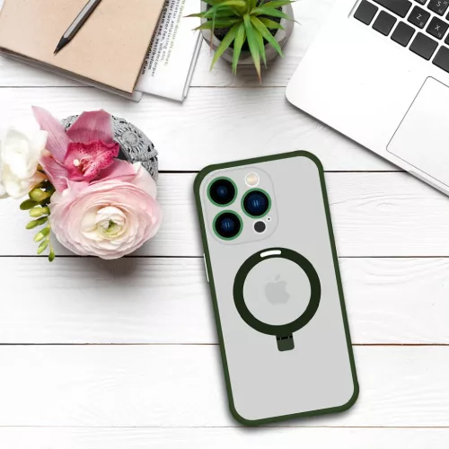 Tel Protect Mágikus Magsafe Állványos Tok iPhone 15 Plus zöld-5900217992905 4 kép