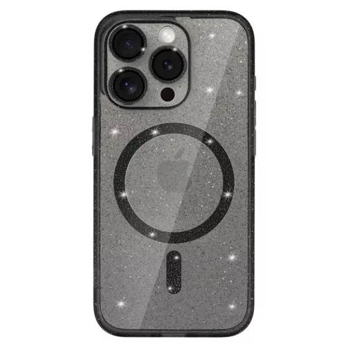 Glitter Magsafe tok iPhone 12 Pro fekete átlátszó-5900217122630 2 kép