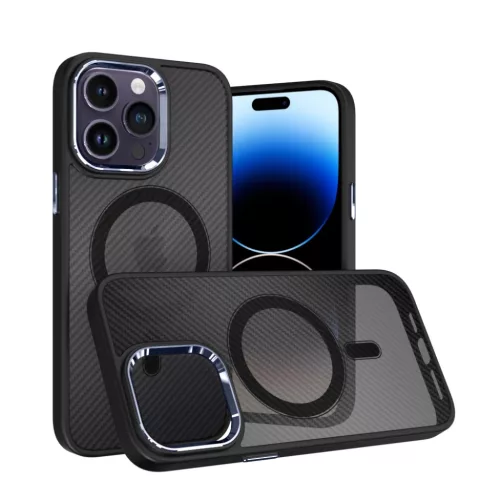 Tel Protect Mágneses Karbon Tok iPhone 13 Pro Black-purple tok-5900217981121 4 kép