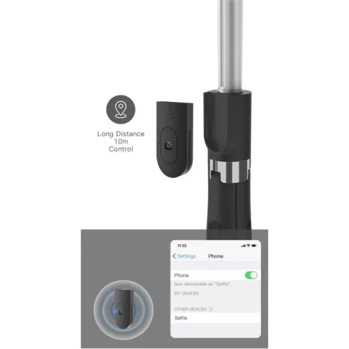 Tech-Protect L01S Bluetooth szelfibot állvánnyal 70cm - fekete-0795787711484 6 kép