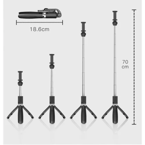 Tech-Protect L01S Bluetooth szelfibot állvánnyal 70cm - fekete-0795787711484 8 kép
