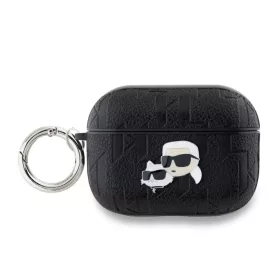   Karl Lagerfeld PU Dombornyomott Karl és Choupette Fejes Tok az AirPods Pro 2-höz Fekete
