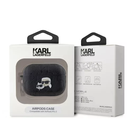 Karl Lagerfeld PU Dombornyomott Karl és Choupette Fejes Tok az AirPod-3666339283582 4 kép