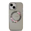 Guess PC/TPU Flowers Ring Glossy Logo MagSafe tok iPhone 15 fekete-3666339221287 3 kép
