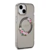 Guess PC/TPU Flowers Ring Glossy Logo MagSafe tok iPhone 15 fekete-3666339221287 4 kép