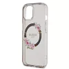 Guess PC/TPU Flowers Ring Glossy Logo MagSafe tok iPhone 15 fekete-3666339221287 5 kép