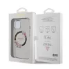 Guess PC/TPU Flowers Ring Glossy Logo MagSafe tok iPhone 15 fekete-3666339221287 7 kép
