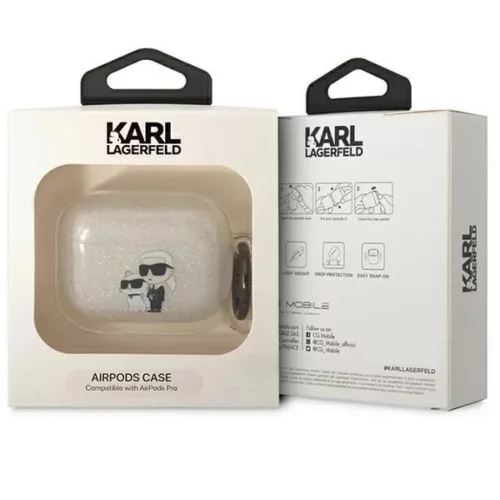 Karl Lagerfeld KLAPHNKCTGT Airpods Pro tok átlátszó csillámos Karl-3666339088118 3 kép