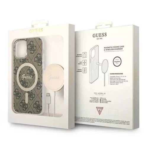 Guess GUBPP12MH4EACSW tok+ töltő iPhone 12/12 Pro barna/barna kemén-3666339102852 10 kép