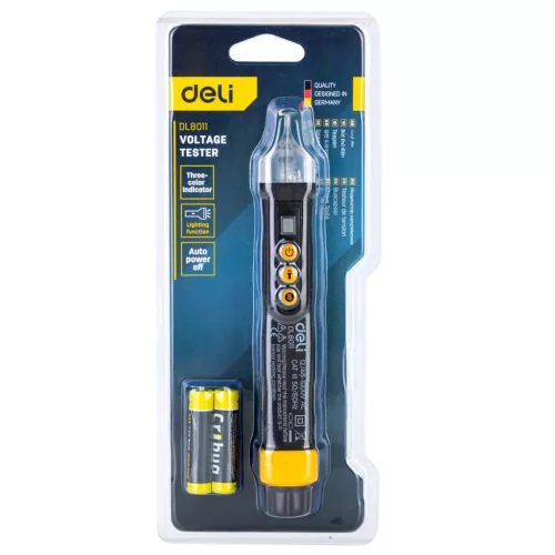 Deli Tools EDL8011 feszültségmérő 12 / 48-1000V AC (fekete)-6974173011207 5 kép