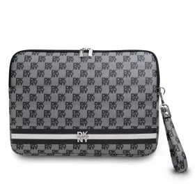  13/14" Fekete DKNY PU Bőr Kockás Mintás és Csíkos Laptop Táska-3666339271237 1 kép