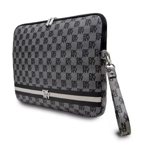  13/14" Fekete DKNY PU Bőr Kockás Mintás és Csíkos Laptop Táska-3666339271237 2 kép
