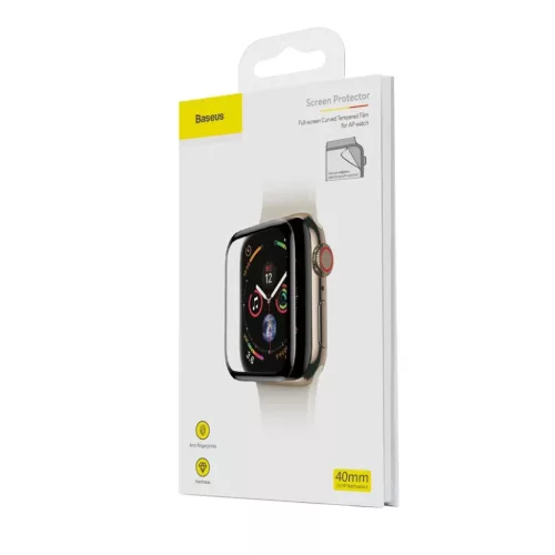 Baseus 0.2 mm ívelt kijelzővédő fólia Apple Watch 4 44 mm (SGAPWA-6953156297678 9 kép