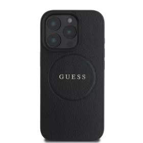  iPhone 16 Pro Fekete Guess PU Grained Classic Logo MagSafe tok-3666339303525 2 kép