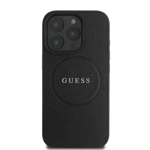  iPhone 16 Pro Fekete Guess PU Grained Classic Logo MagSafe tok-3666339303525 2 kép