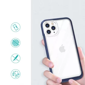 Clear 3 az 1-ben tok iPhone 11 Pro Max kék keret zselés tok-9145576242315 2 kép