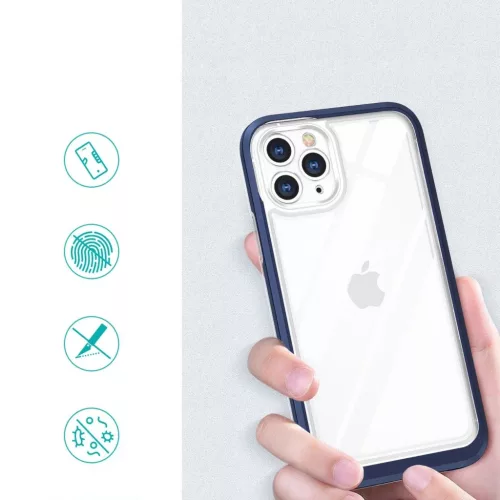 Clear 3 az 1-ben tok iPhone 11 Pro Max kék keret zselés tok-9145576242315 2 kép