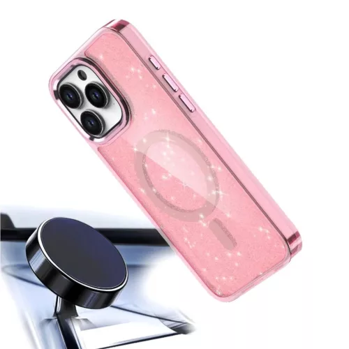 Glitter tok MagSafe iPhone 16 Pro Max-hoz - pink csillámporos-5907769363962 3 kép