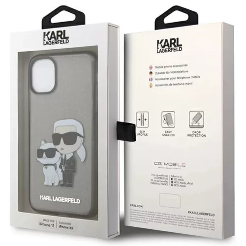 Karl Lagerfeld KLHCN61HNKCTGK iPhone 11 6.1" fekete/fekete keménytok -3666339119003 8 kép