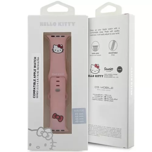 Hello Kitty Silicone Kitty Head szíj Apple Watch 42/44/45/49mm - Pink-3666339212025 5 kép