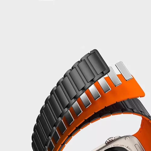 Szilikon mágneses hurok Apple Watch 42/44/45/49 2-es dizájn fekete-5900217439073 3 kép