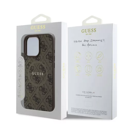  iPhone 16 Pro Max Barna Guess PU Leather 4G Colored Ring MagSafe tok-3666339327279 6 kép