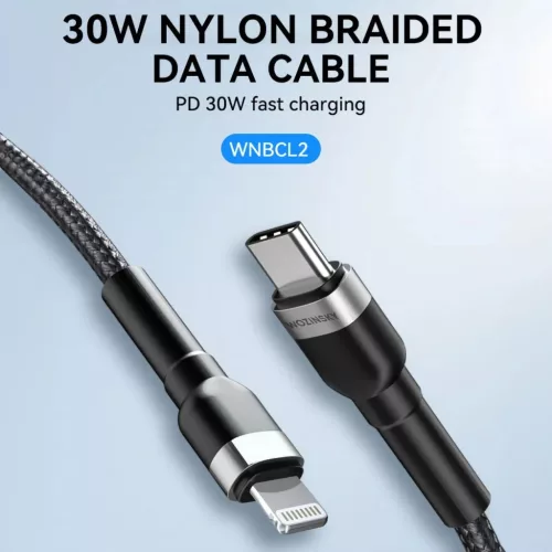 Wozinsky WNBCL2 Lightning / USB-C PD 30W kábel 2 m - fekete-5907769308765 6 kép