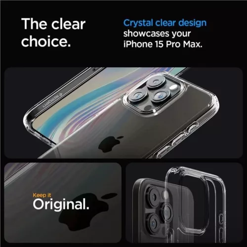  iPhone 15 Pro Max Spigen Crystal Hybrid, kristálytiszta tok-8809896747554 4 kép