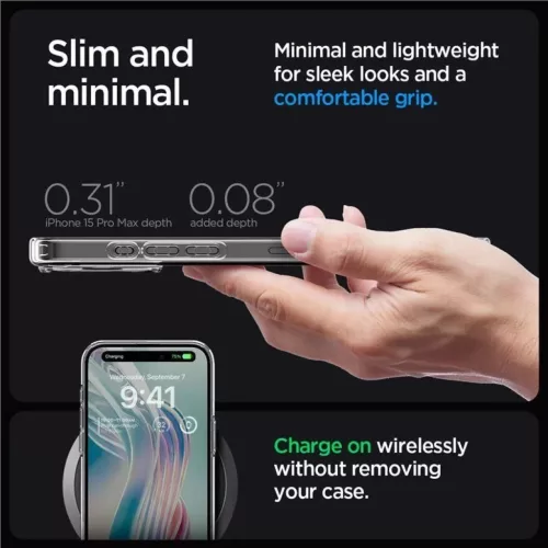  iPhone 15 Pro Max Spigen Crystal Hybrid, kristálytiszta tok-8809896747554 5 kép