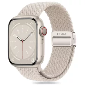   Tech-protect Nylonmag Apple Watch 4 / 5 / 6 / 7 / 8 / 9 / 10 / 11 / Se / Ultra 1 / 2 / 3 / 4 (42 / 44 / 45 / 49 Mm) Starlight