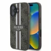  iPhone 16 Barna Eredeti Guess 4G Printed Stripes Ütésálló MagSafe tok GUHMP16SP4RPSW