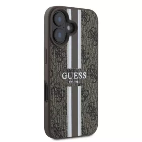  iPhone 16 Barna Eredeti Guess 4G Printed Stripes Ütésálló MagSafe-3666339342128 2 kép