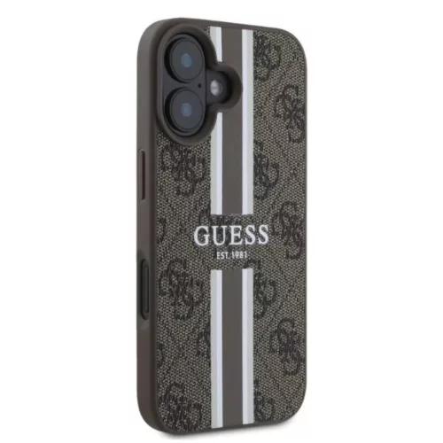  iPhone 16 Barna Eredeti Guess 4G Printed Stripes Ütésálló MagSafe-3666339342128 2 kép