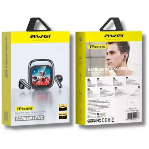 Vezeték nélküli fülhallgató AWEI TP100 ENC Bluetooth 5.4 TWS + do-6954284023283 9 kép